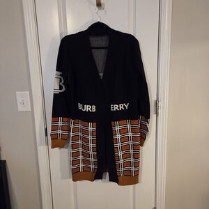 Burberry Black and Brown Checkered Women's Cardigan
